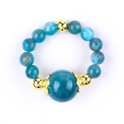 4MM Apatite pequeñas cuentas de energía curativa cristal redondo de estiramiento anillo de cuentas para el uso diario y la fiesta