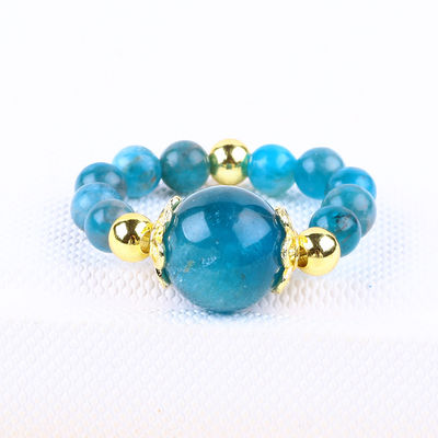 4MM Apatite pequeñas cuentas de energía curativa cristal redondo de estiramiento anillo de cuentas para el uso diario y la fiesta