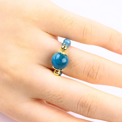 4MM Apatite pequeñas cuentas de energía curativa cristal redondo de estiramiento anillo de cuentas para el uso diario y la fiesta