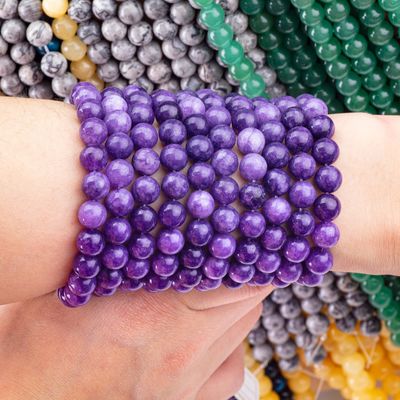 8mm Violeta Galaxia Ágata Perlas de piedra preciosa Curación Perlas de cristal de piedra para la fabricación de joyas