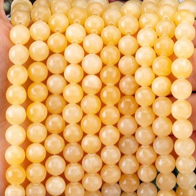 8mm más ligero miel jade perlas de piedra preciosa cristal para la fabricación de joyas