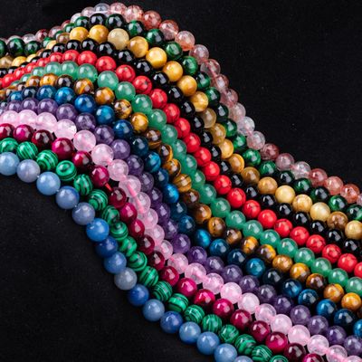 8 mm de alta calidad clara Violeta Galaxia Ágata Perlas de piedra preciosa de cristal curativo Perlas de piedra cristalina para la fabricación de joyas
