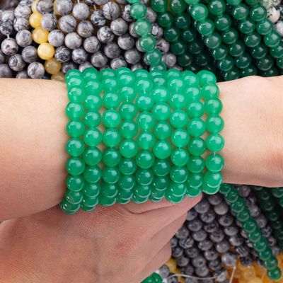 8 mm Perlas de piedra preciosa de aventurina verde Perlas de cristal para la fabricación de joyas