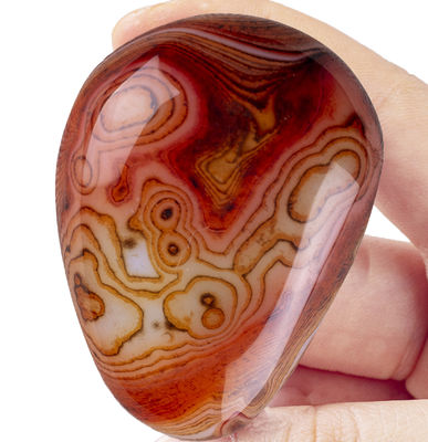 Piedra de palma natural pulida Carnelian Carnelian Piedra de bolsillo Carnelian Piedra de preocupación para aliviar el estrés Decoración del hogar
