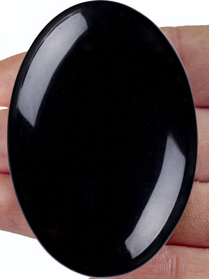 Obsidiana negra natural pulida piedra de palma Obsidiana negra de bolsillo preocupación piedra preciosa para reducir el estrés Decoración del hogar