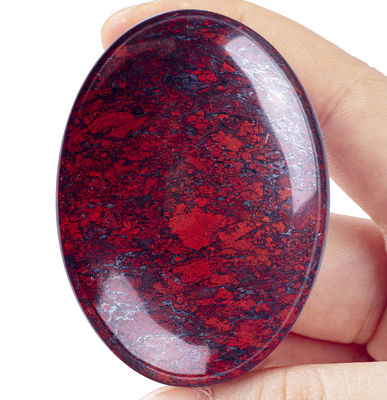 Piedra de palma de jaspe de flores rojas naturales - Cristal curativo para el equilibrio energético y la conexión a tierra