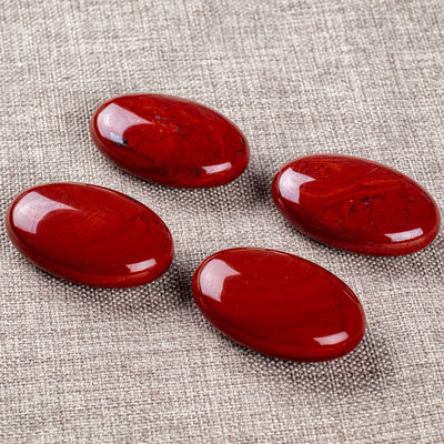 Piedra de palma de jaspe rojo natural curativa de bolsillo pulido Piedra de roca de jaspe rojo irregular Piedra de preocupación liberación de ansiedad