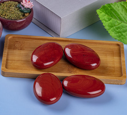 Piedra de palma de jaspe rojo natural curativa de bolsillo pulido Piedra de roca de jaspe rojo irregular Piedra de preocupación liberación de ansiedad