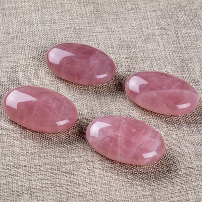 Piedra de palma natural de rosa de cuarzo curativa de bolsillo pulido de rosa de cuarzo piedras de roca piedra de preocupación liberación de ansiedad