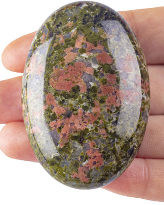 Piedra de palma Unakite natural pulida Piedra de bolsillo Unakite Piedra de preocupación Unakite Para relajación del estrés Decoración del hogar