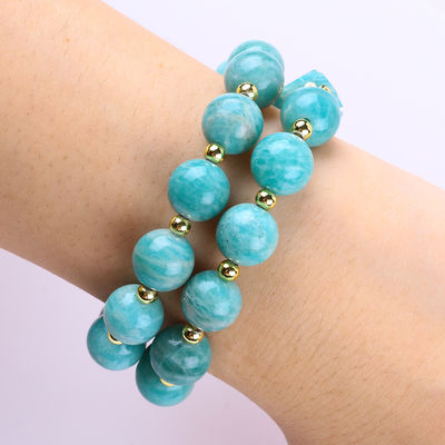 11MM 14MM Tianhe Piedra Ametista Cristal de piedra preciosa pulseras de cuentas 2 capas