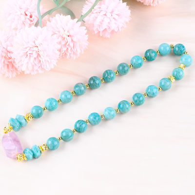 11MM 14MM Tianhe Piedra Ametista Cristal de piedra preciosa pulseras de cuentas 2 capas