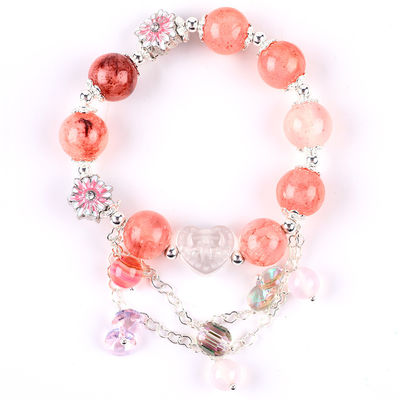 12 mm Afganistán Jade Cuarzo Corazón tallado Cristal Cadena de círculo pulsera de cuentas