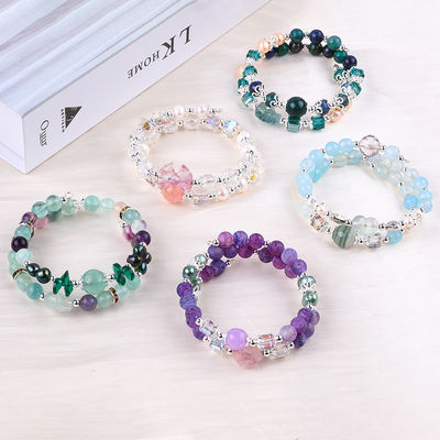 Unicornio esculpido ajustable 2 capas Azurita piedra cristal brazalete