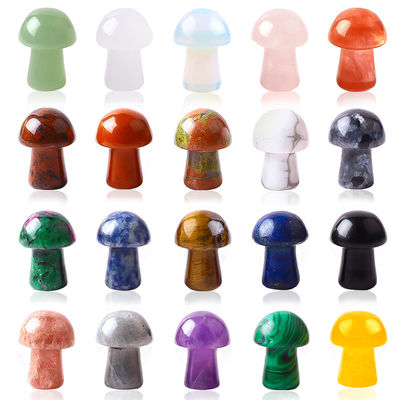 0Cristales en forma de hongo de piedra preciosa para joyería DIY