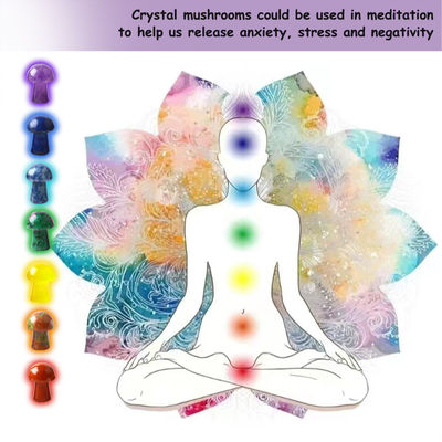 0Cristales en forma de hongo de piedra preciosa para joyería DIY