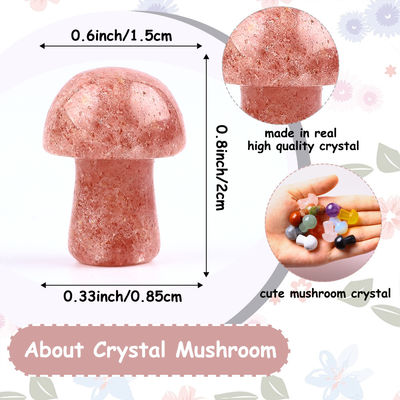 0Cristales en forma de hongo de piedra preciosa para joyería DIY