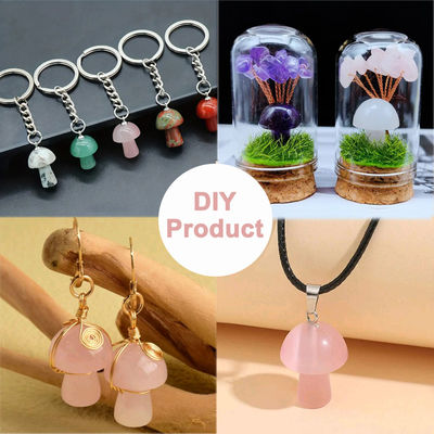 0Cristales en forma de hongo de piedra preciosa para joyería DIY