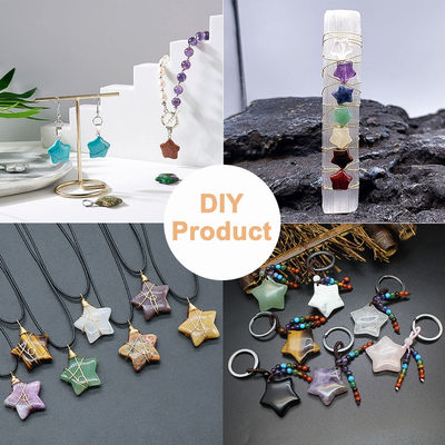 Estrella de piedra preciosa de curación de cristal Estrella de piedra para joyería DIY