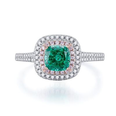Anillos de boda de piedra preciosa de forma cuadrada verde de zircón para mujeres