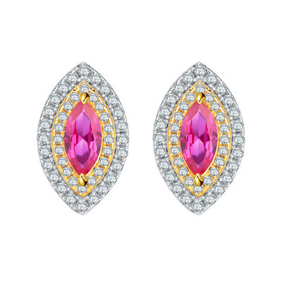 Forma de la marquesa Artesanía exclusiva Ahorro de orejas piedra preciosa zircón Joyería nupcial