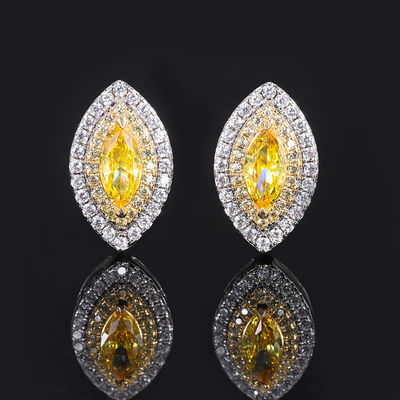 Forma de la marquesa Artesanía exclusiva Ahorro de orejas piedra preciosa zircón Joyería nupcial
