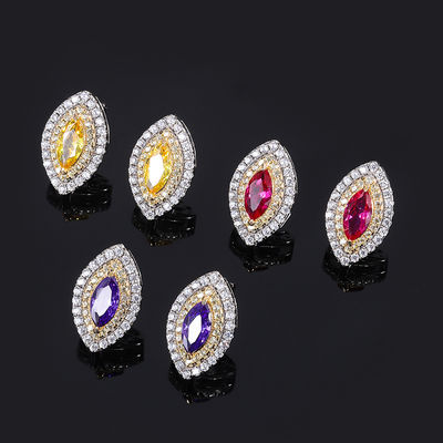 Forma de la marquesa Artesanía exclusiva Ahorro de orejas piedra preciosa zircón Joyería nupcial