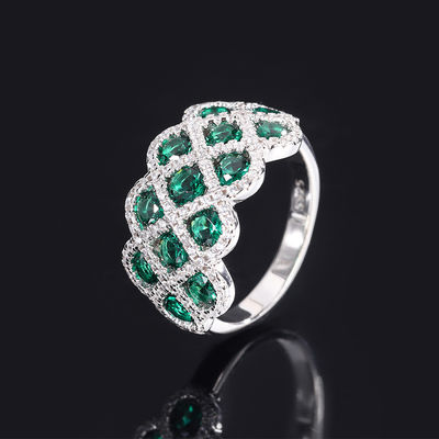 Anillos de compromiso de plata de zircón 925 en forma de flor
