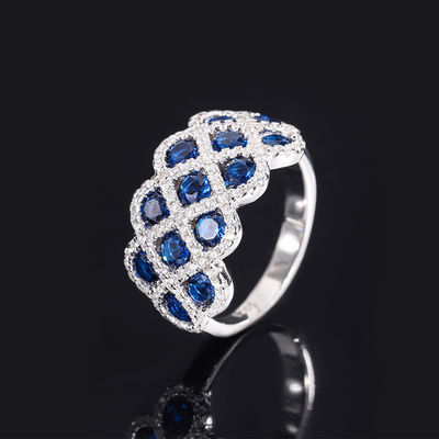 Anillos de compromiso de plata de zircón 925 en forma de flor