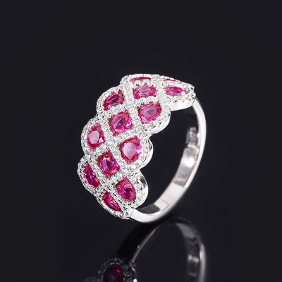 Anillos de compromiso de plata de zircón 925 en forma de flor