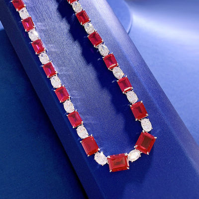Lujo de novia rosa / verde collar de piedra preciosa para la boda y regalo