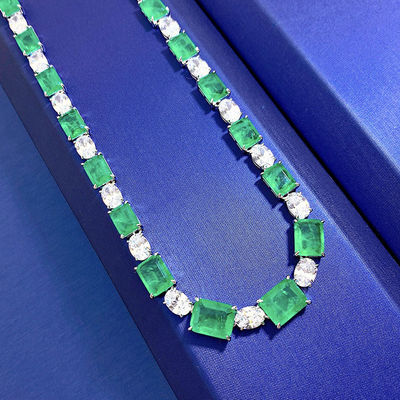 Lujo de novia rosa / verde collar de piedra preciosa para la boda y regalo