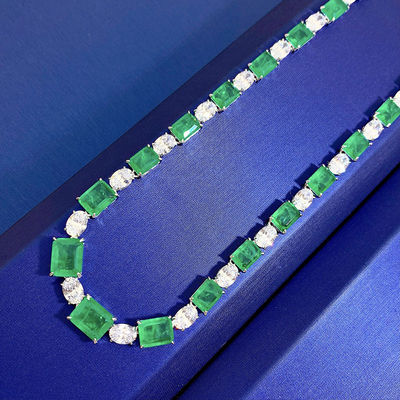 Lujo de novia rosa / verde collar de piedra preciosa para la boda y regalo