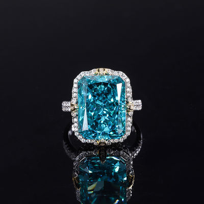 Violeta / Azul de agua / Amarillo Piedra preciosa 925 Plata Sterling Zircón Anillo de compromiso nupcial