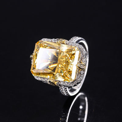Violeta / Azul de agua / Amarillo Piedra preciosa 925 Plata Sterling Zircón Anillo de compromiso nupcial