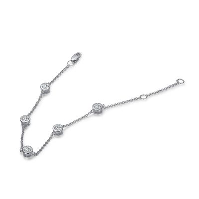 Brillante 925 de plata esterlina Moissanite Diamante Brazalete para mujeres