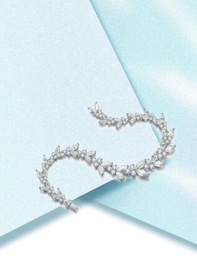 18K Oro Oreja de Trigo Moissanite Brazalete de Tenis para el compromiso