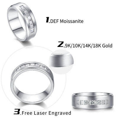 Anillo de compromiso de diamantes de oro Moissanite de 18k Color personalizado