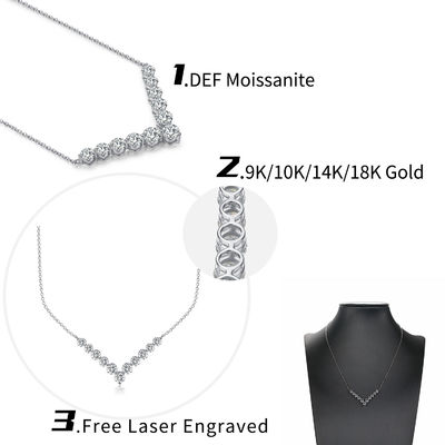 18k Oro Moissanite Diamante Sonrisa collar colgante para regalar