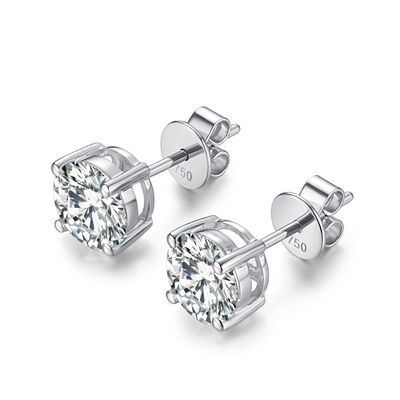 18k Oro Moissanite Diamante Auriculares de punta de oro blanco Apoyo personalizado