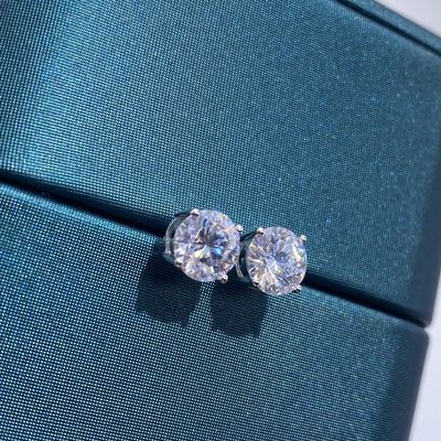 18k Oro Moissanite Diamante Auriculares de punta de oro blanco Apoyo personalizado