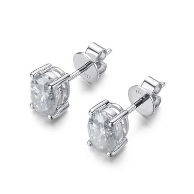 18k oro moissanita diamantes ovalado pendientes pernos para el regalo
