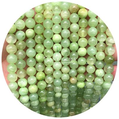 Venta al por mayor de cristal natural piedra preciosa redonda de calcedonia cuentas de jade redonda accesorios de cuentas sueltas para bricolaje brazalete collar