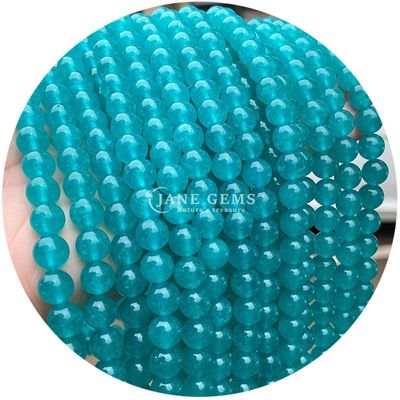 Venta al por mayor de cuentas redondas de piedra natural cuentas redondas sueltas de piedras preciosas accesorios 8mm de aguamarina cuentas sueltas para joyería DIY