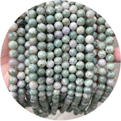 Venta al por mayor de cuentas redondas de piedra natural cuentas redondas sueltas de piedras preciosas accesorios 8mm de aguamarina cuentas sueltas para joyería DIY