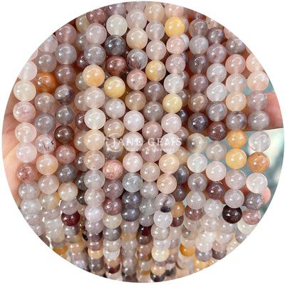 Venta al por mayor de cuentas redondas de piedra natural cuentas redondas sueltas de piedras preciosas accesorios 8mm de aguamarina cuentas sueltas para joyería DIY