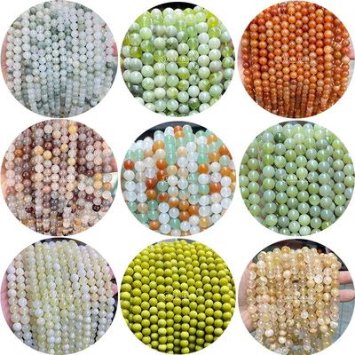 Venta al por mayor de cuentas redondas de piedra natural cuentas redondas sueltas de piedras preciosas accesorios 8mm de aguamarina cuentas sueltas para joyería DIY
