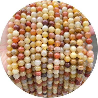Venta al por mayor de cristal natural gemstone cuentas redondas cuentas redondas accesorios de cuentas sueltas de piedra cuentas espaciador para joyería hacer Diy
