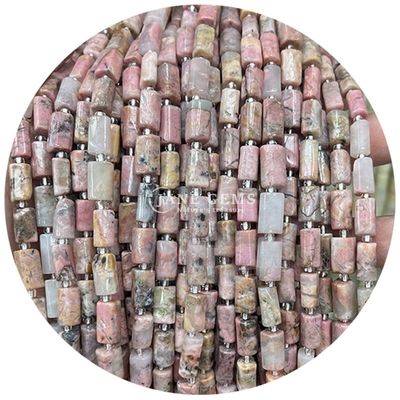 Venta al por mayor de cristal natural de piedra preciosa cilindro de forma de cuentas de ágata cilindro de cuentas sueltas accesorios para la fabricación de joyas DIY