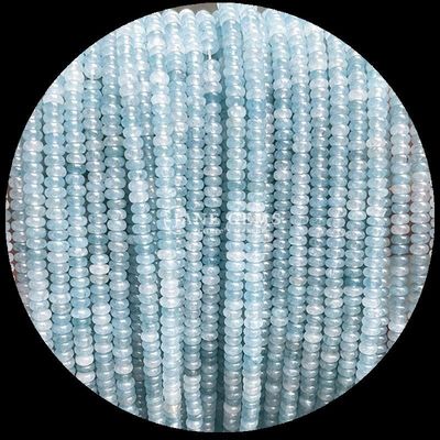 Perlas de gemas tamaño personalizado Rondelle Ábaco forma de piedra preciosa Agata loca Acuamarinas hebras de perlas sueltas para la fabricación de joyas